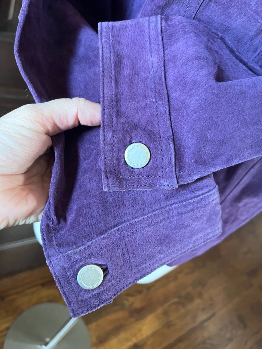 CWS Casual Workstyles Purple Suede Leather Jacket Jean Style NWOT Women's S - Picture 2 of 9